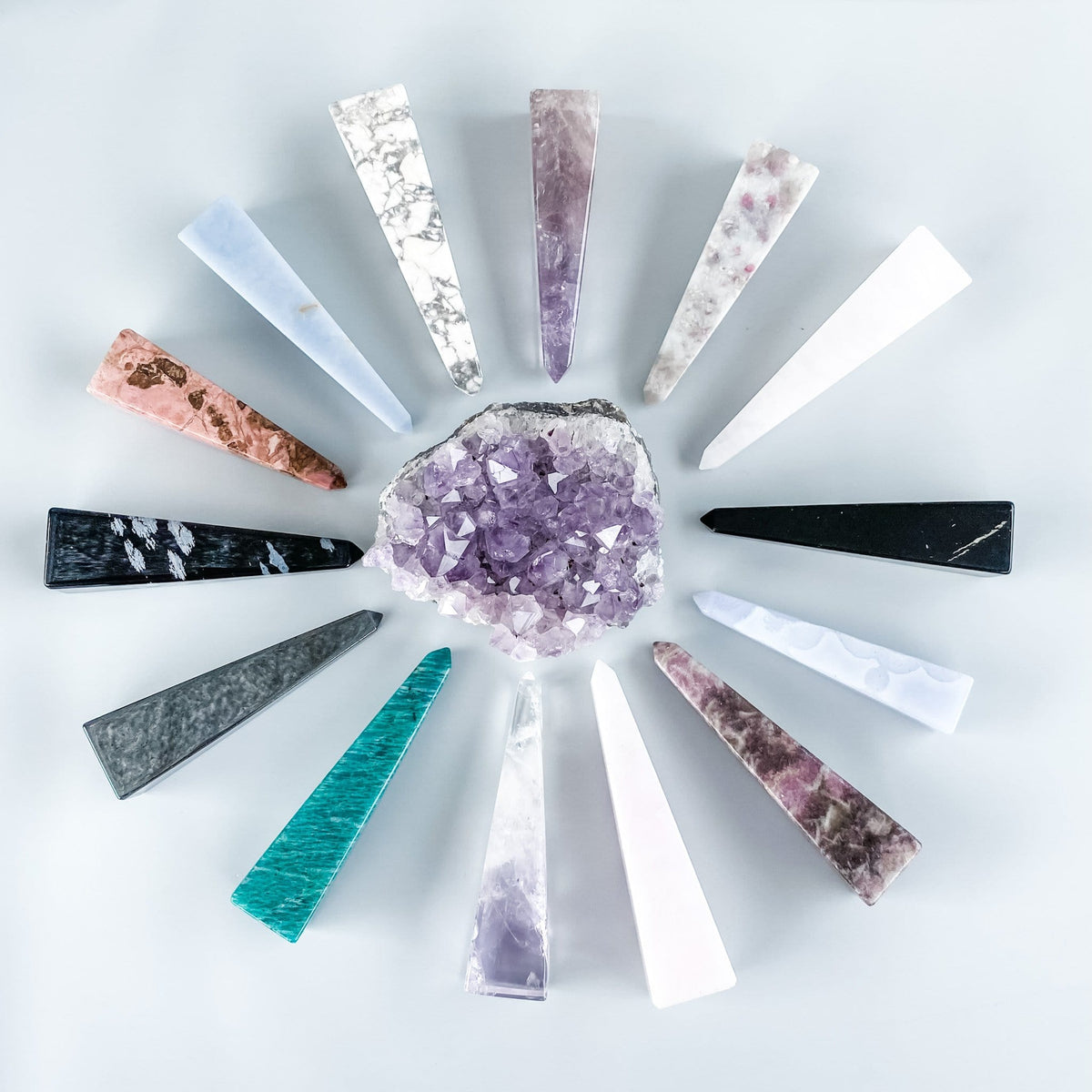 hematite crystal obelisk tower generator point ring holder ring stand gemrox australia