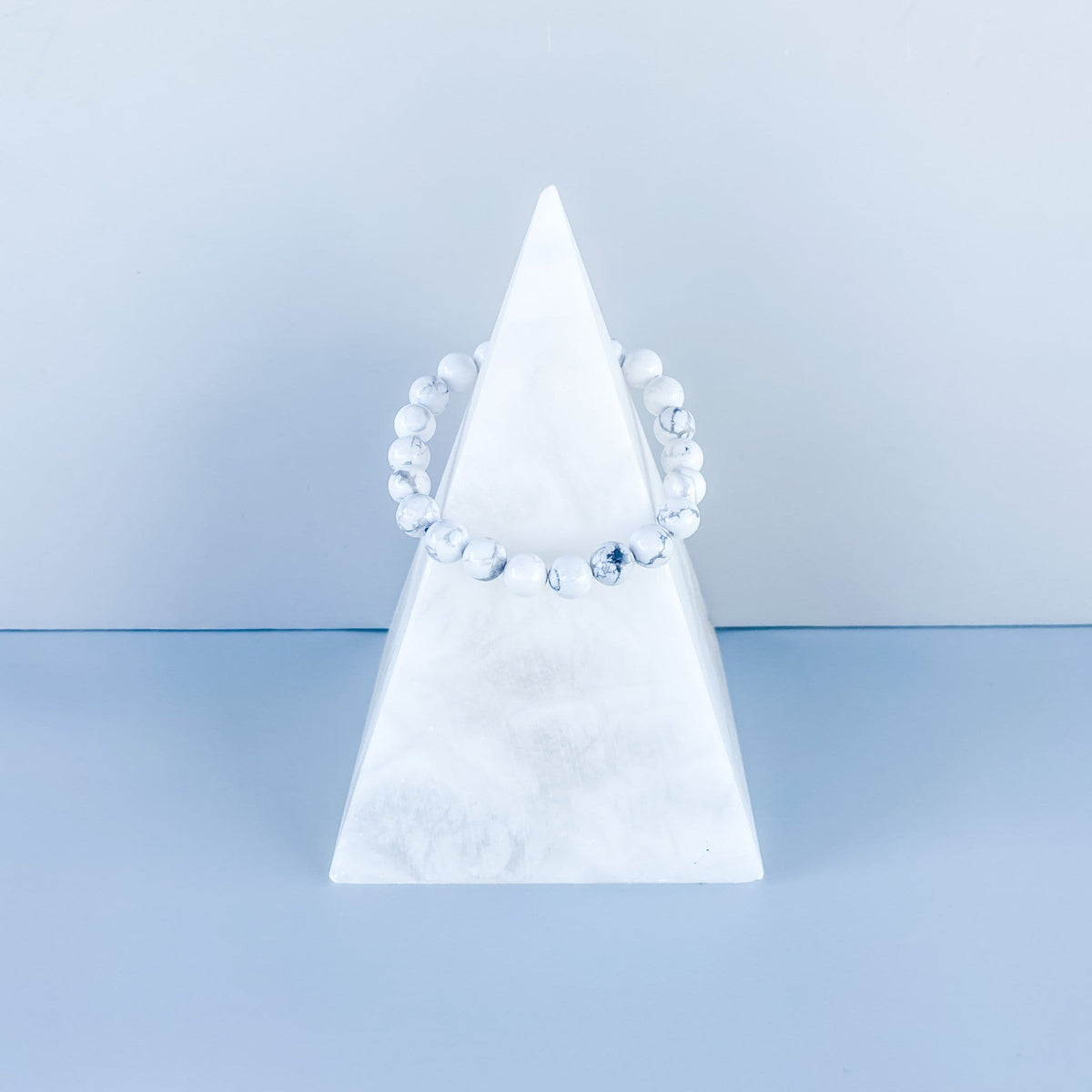 white howlite crystal stone beaded stretch elastic bracelet gemrox australia