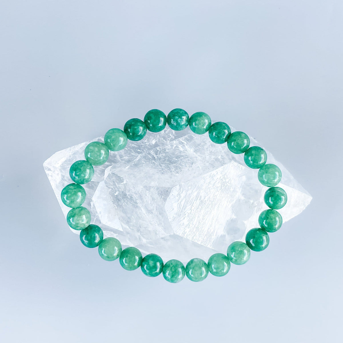 Green aventurine crystal stone beaded stretch bracelet gemrox australia