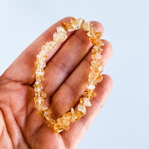 Citrine crystal chip stretch elastic bracelet gemrox australia