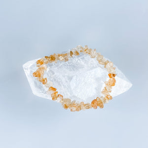 Citrine crystal chip stretch elastic bracelet gemrox australia