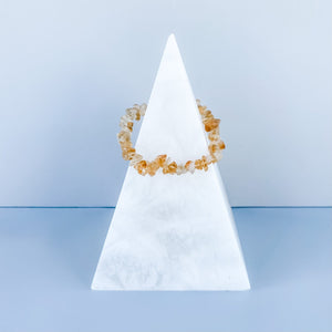 Citrine crystal chip stretch elastic bracelet gemrox australia