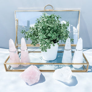 clear quartz crystal ring stand ring holder tower gemrox australia