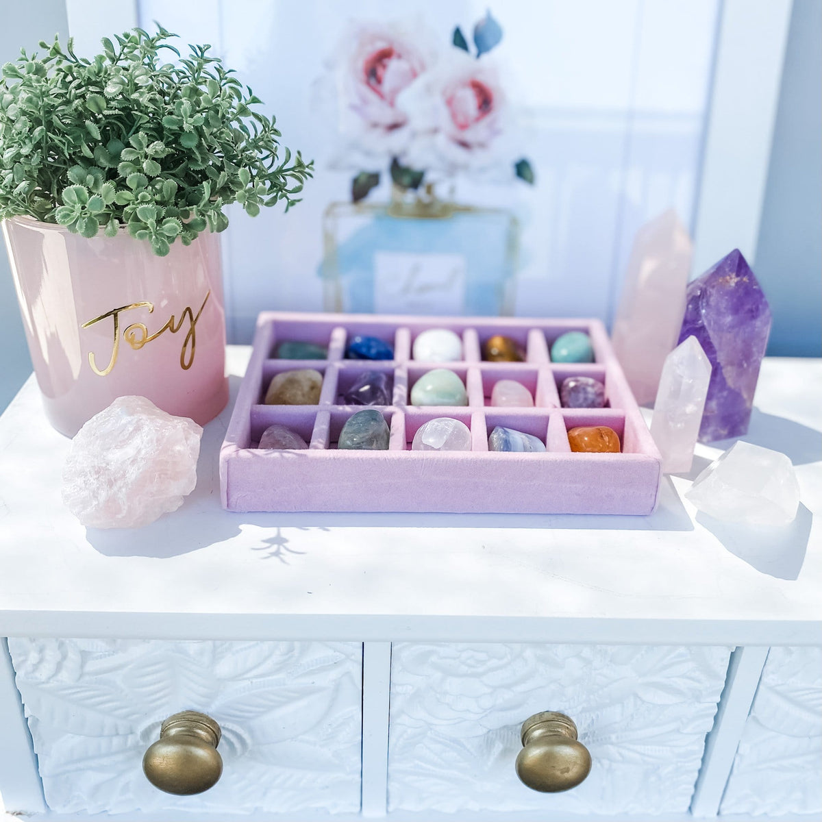 tumbled stone crystal box set kit of 15 stones gift box pack gemrox australia