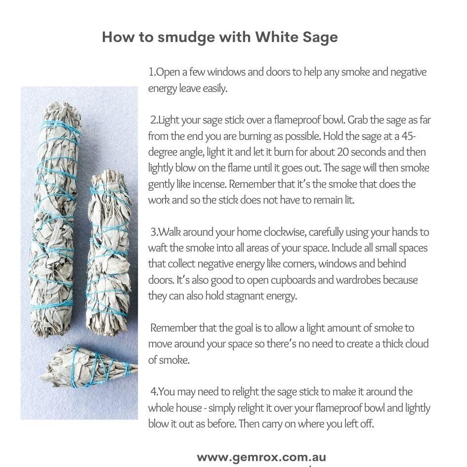 S866 Californian White Sage Smudge Stick Small medium Large gemrox Australia 14