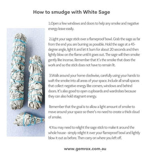 S866 Californian White Sage Smudge Stick Small medium Large gemrox Australia 14