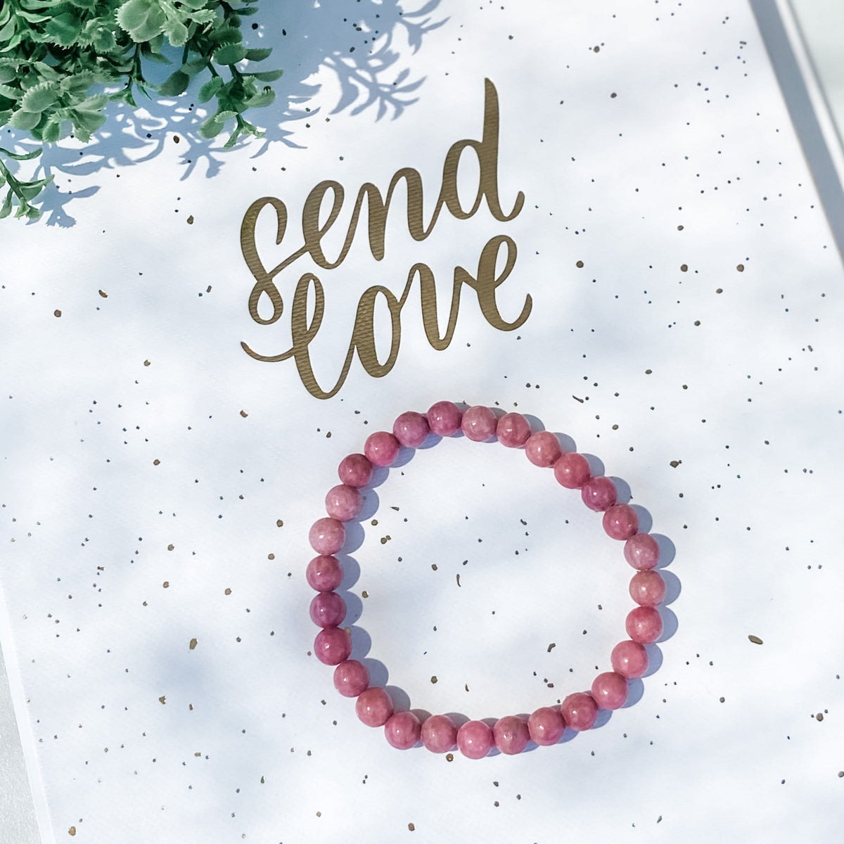 S922 Rhodonite crystal beaded stone stretch bracelet gemrox australia