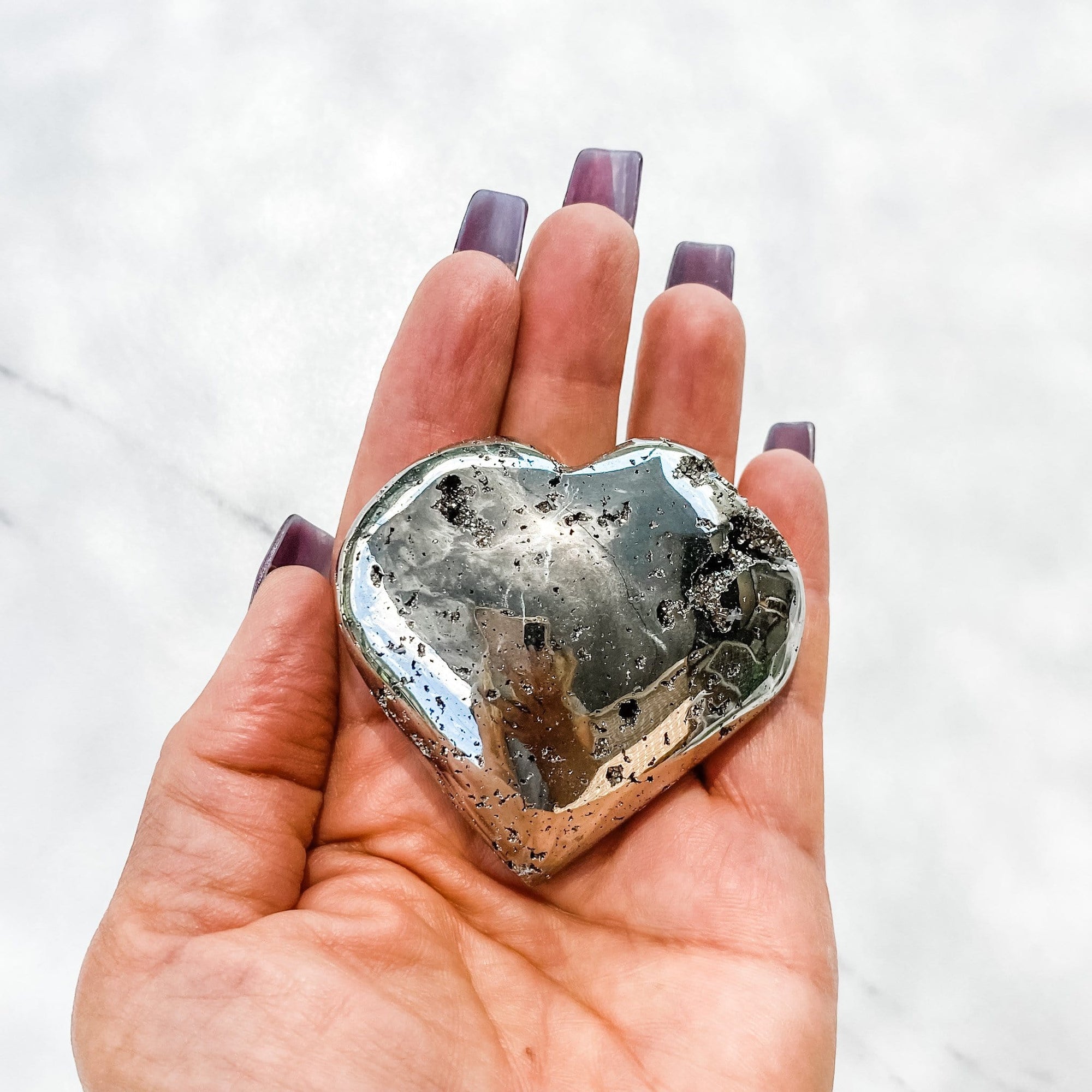 S932 Pyrite crystal heart shaped stone gemrox australia