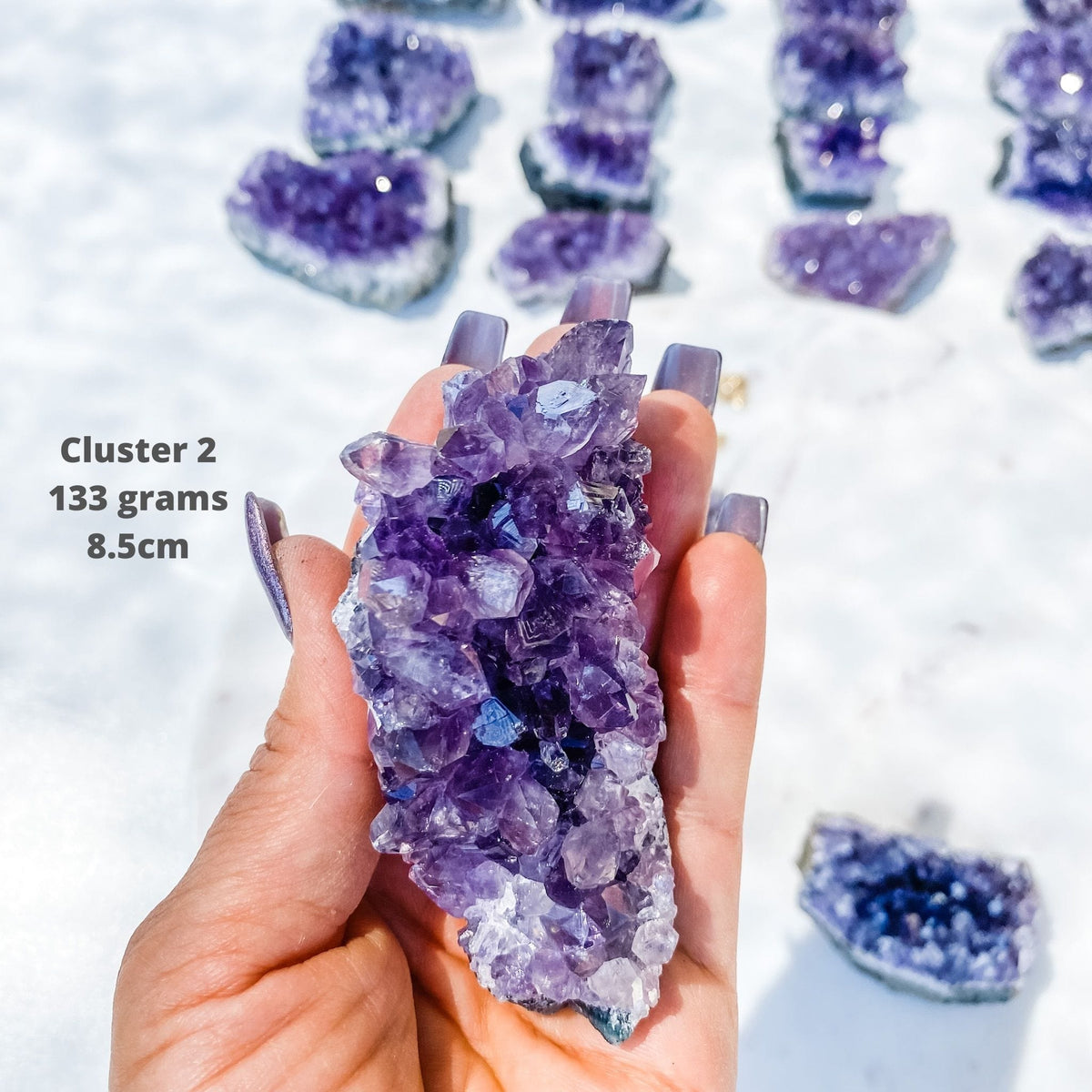 amethyst crystal cluster 8cm raw stone gemrox australia