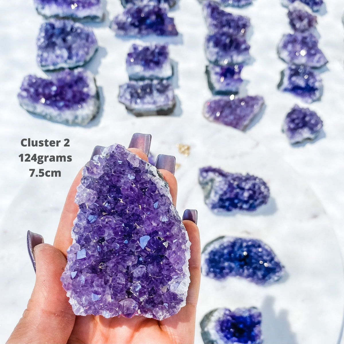 amethyst crystal cluster raw stone 8cm gemrox australia