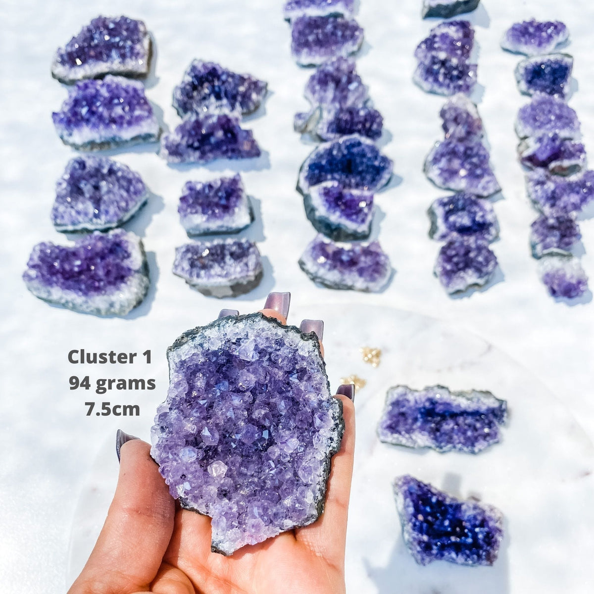 amethyst crystal cluster raw stone 8cm gemrox australia 