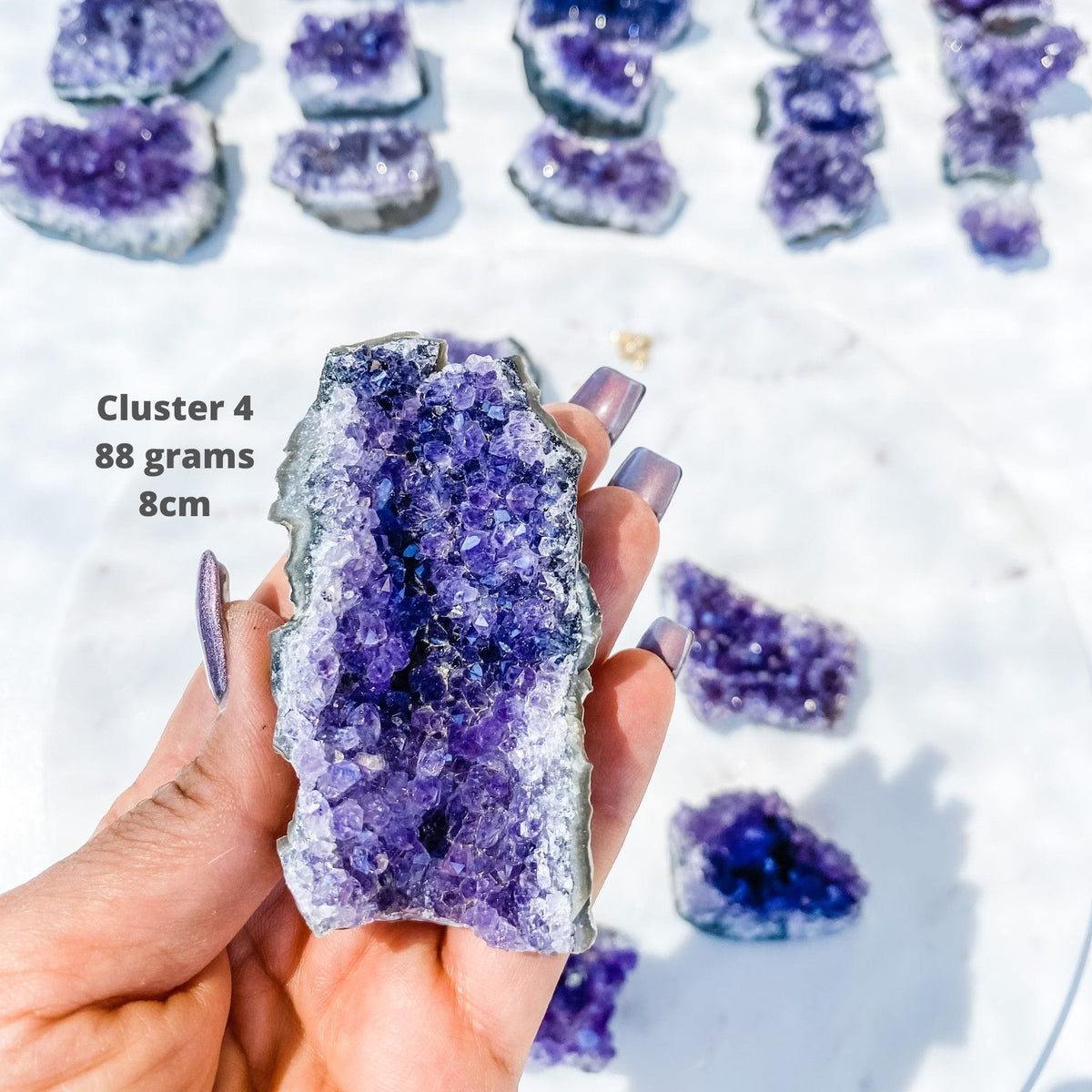 amethyst crystal cluster raw stone 8cm gemrox australia 