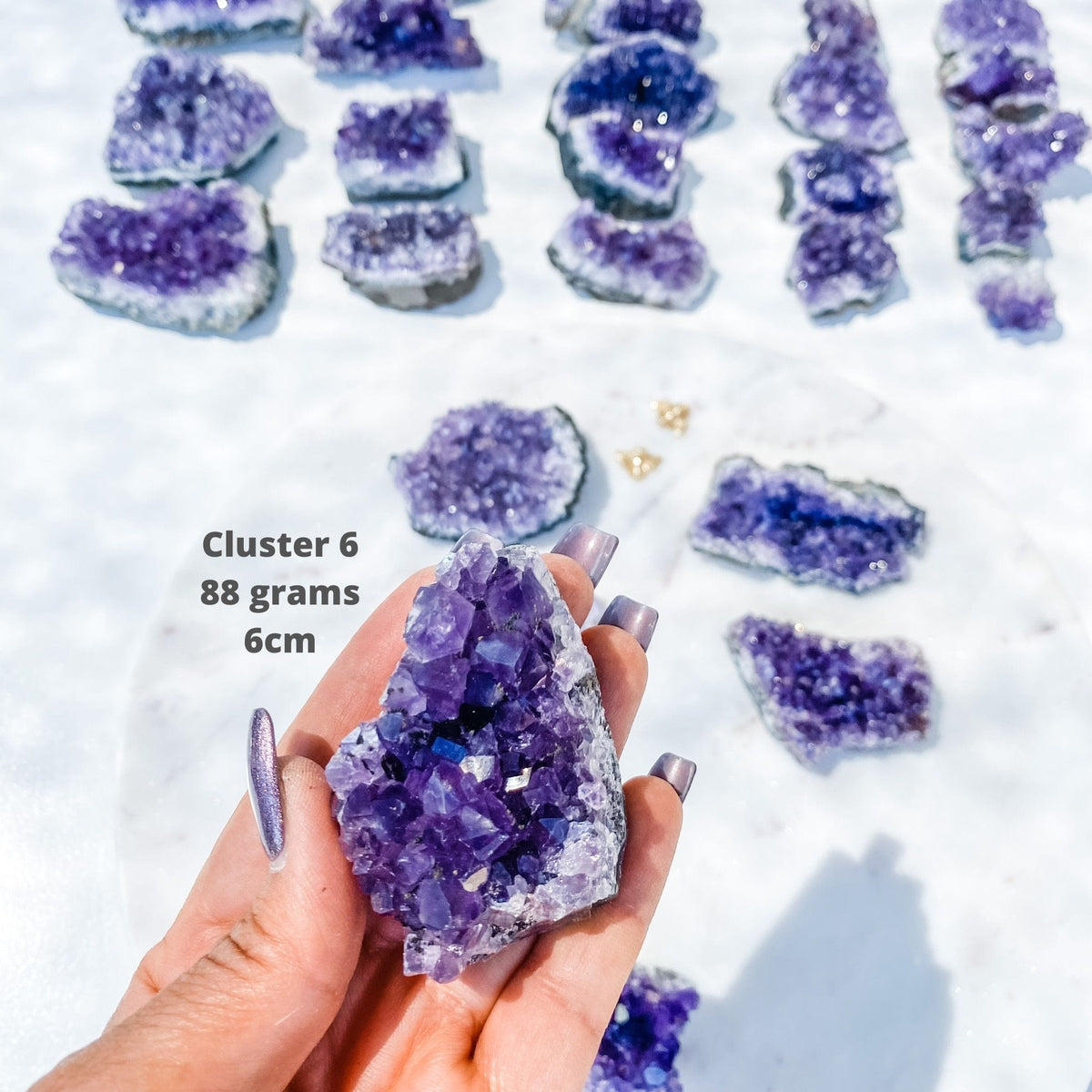 amethyst crystal cluster raw stone 8cm gemrox australia 