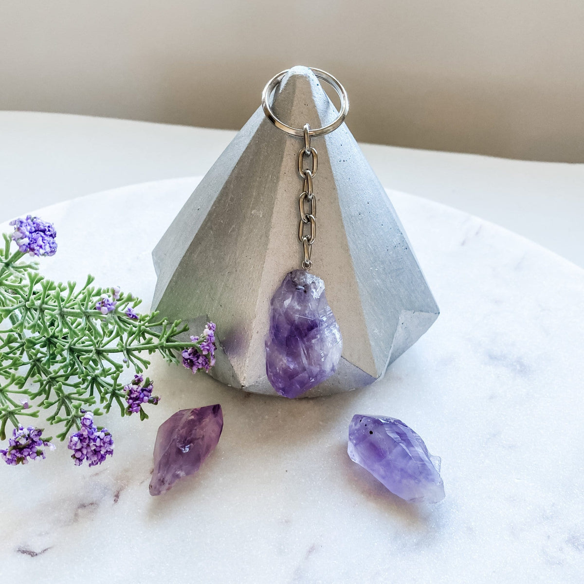 Amethyst Crystal Keyring