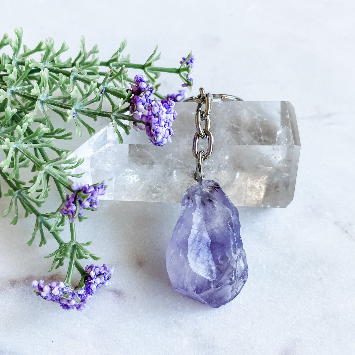 Amethyst Crystal Keyring