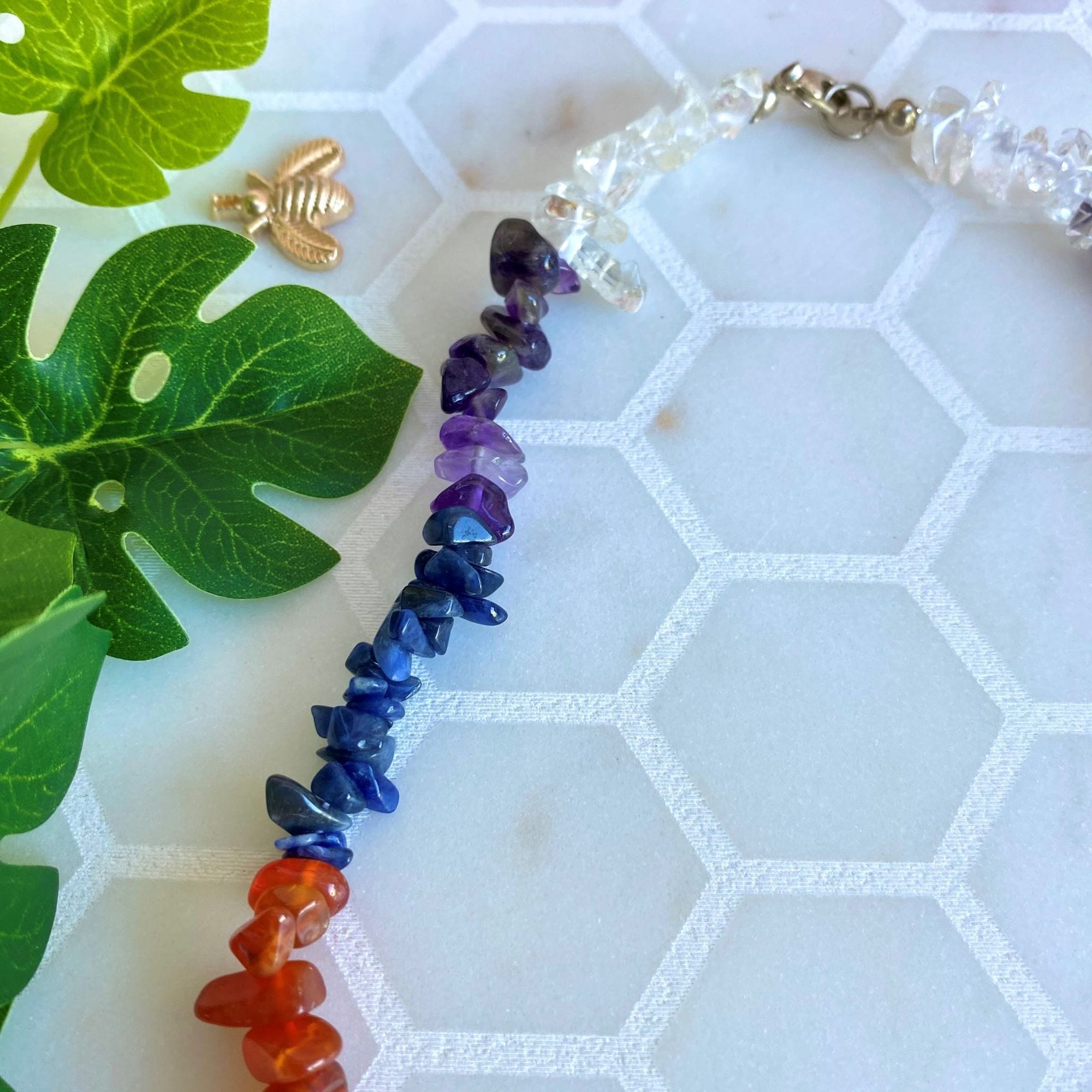 chakra chip crystal healing necklace Australia