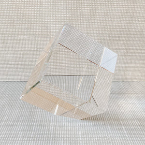 Clear Glass Cube Desk Ornament
