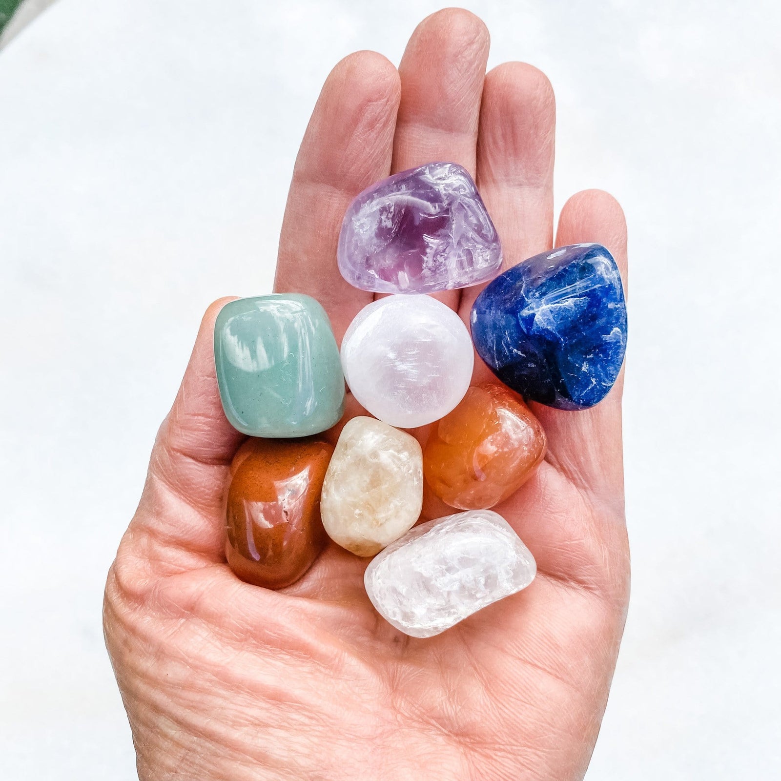 Chakra kit tumbled stones australia gift box