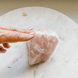 rose quartz crystal raw stone