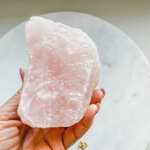 rose quartz crystal raw stone