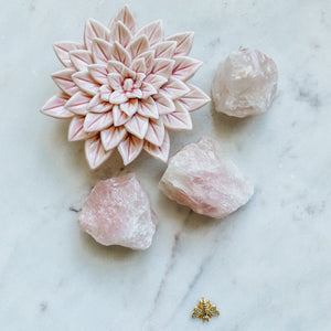 rose quartz crystal raw stone
