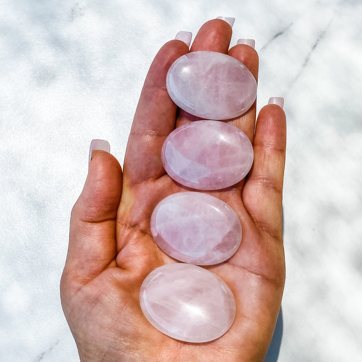 s1004 rose quartz flat palmstone palm stone worry stone meditation stone crystals australia gemrox 1