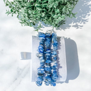 blue kyanite crystal chip healing chakra bracelet australia