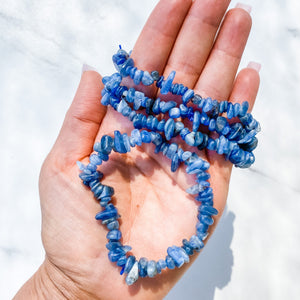 blue kyanite crystal chip healing chakra bracelet australia