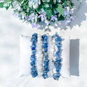 blue kyanite crystal chip healing chakra bracelet australia