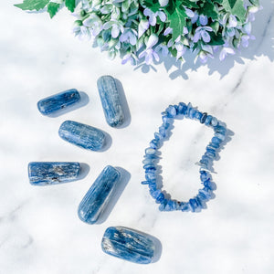 blue kyanite crystal chip healing chakra bracelet australia