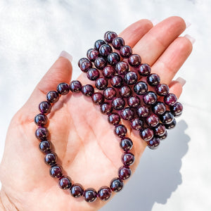 garnet crystal stone beaded stretch healing chakra stretch bracelet australia gemrox