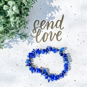 lapis lazuli crystal chip stretch healing chakra bracelet australia gemrox