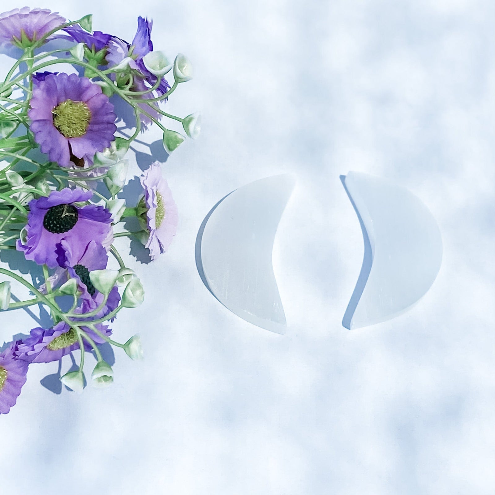 s1029 selenite moon crescent shaped charging plate crystals australia gemrox 1