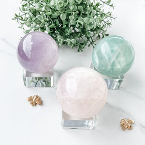 s1042 glass crystal sphere stand 3.5cm 4cm or 5cm spheres.crystals australia gemrox sydney 1