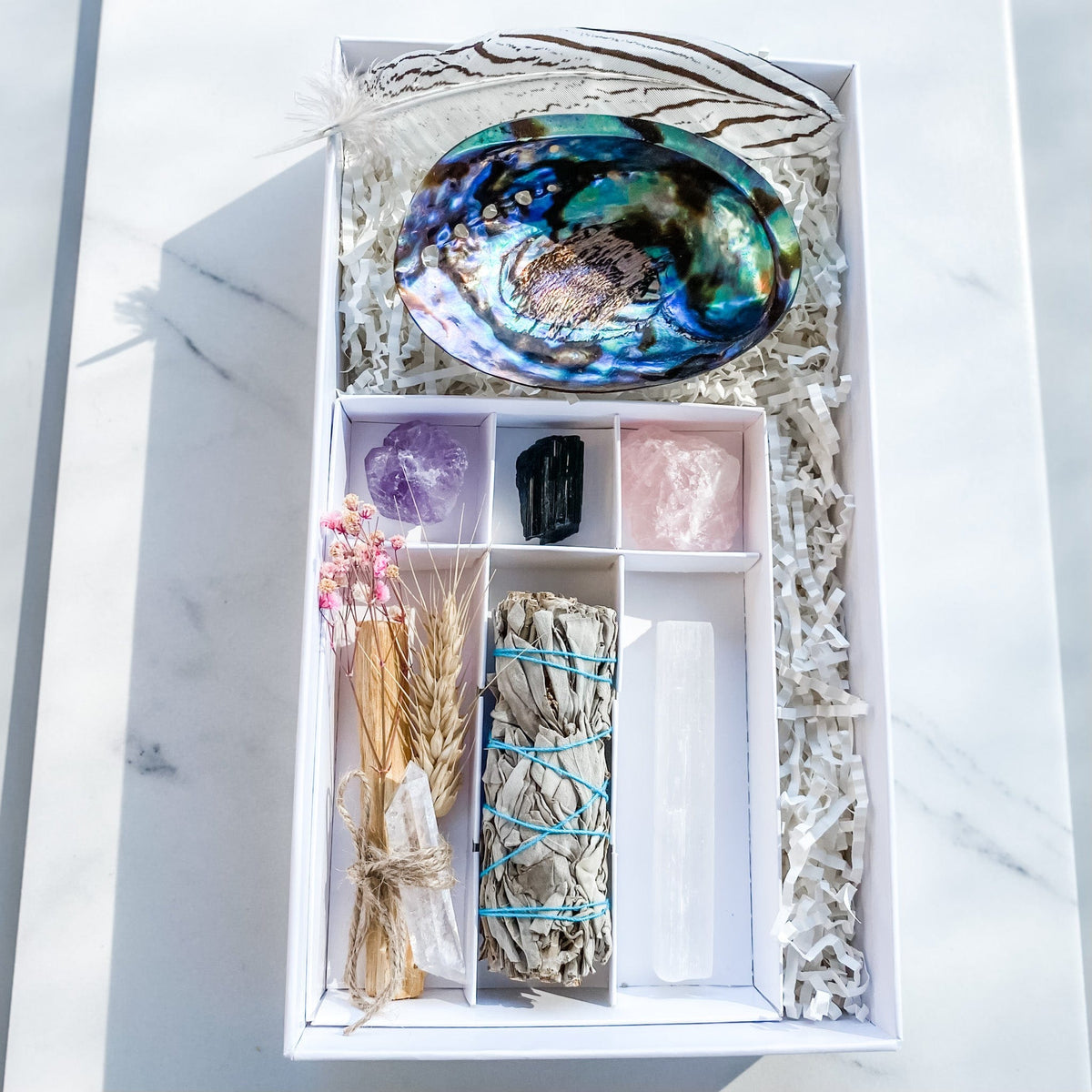 s1067 natural abalone cleansing smudging ritual crystal kit home protection eliminate negative energy crystals australia gemrox sydney 2