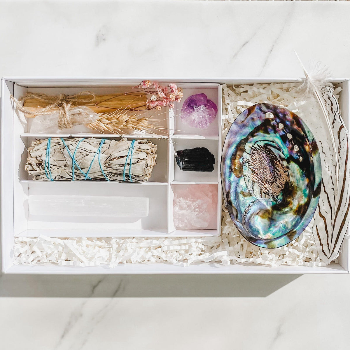s1067 natural abalone cleansing smudging ritual crystal kit home protection eliminate negative energy crystals australia gemrox sydney 2