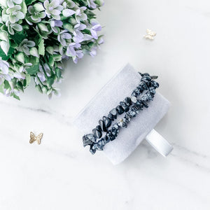 s1079 smowlfake obsidian crystal chip healing stretch bracelet crystals australia healing bracelets australia gemrox sydney 1