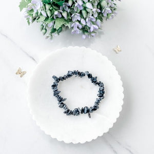 s1079 smowlfake obsidian crystal chip healing stretch bracelet crystals australia healing bracelets australia gemrox sydney 1