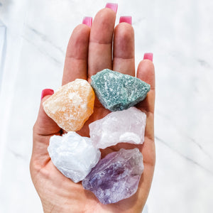 rocks box set of 5 raw stones for happiness health and success gemrox sydney crystals australia