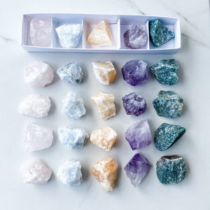 rocks box set of 5 raw stones for happiness health and success gemrox sydney crystals australia
