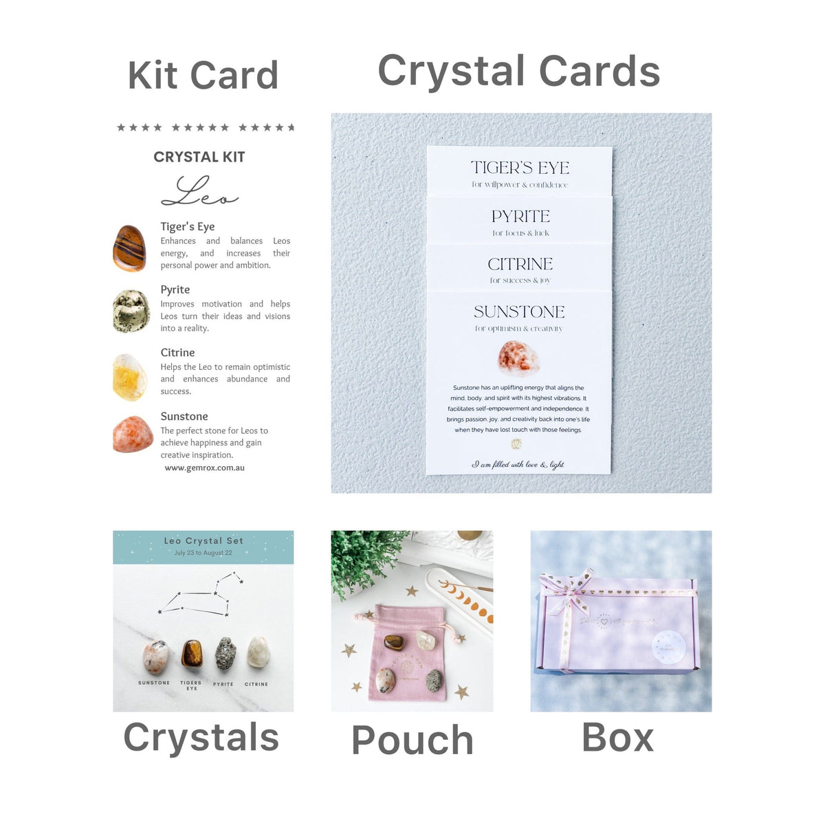 zodiac crystal kit leo crystals australia best crystals for leo star sign australia gemrox sydney