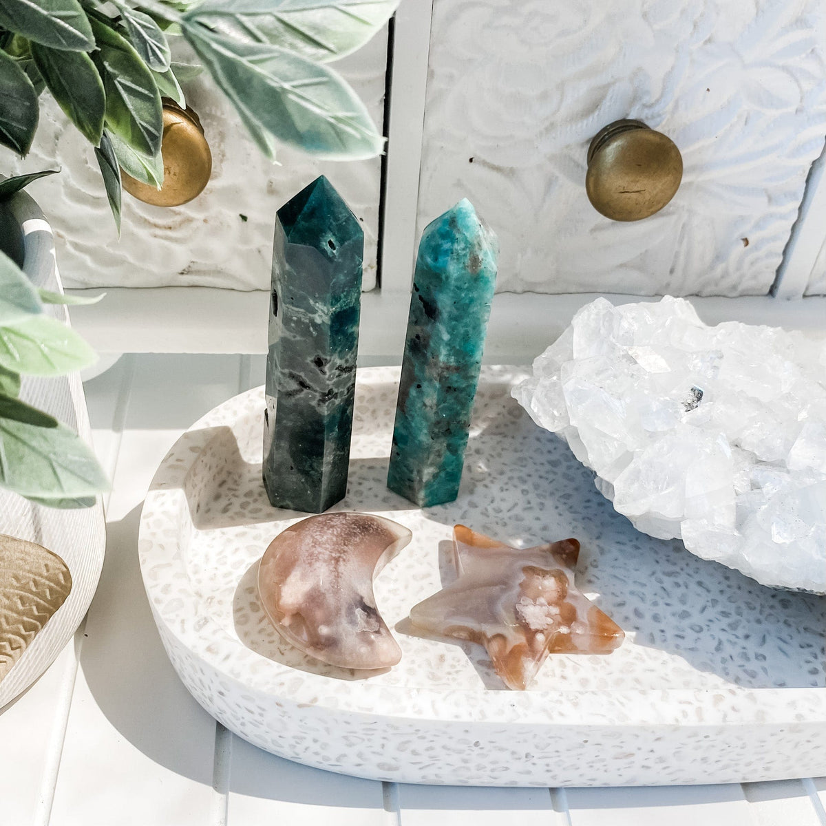 s1185 flower agate crystal moon crescent shaped stones australia.flower agate moon stone australia.crystals australia.gemrox sydney 1