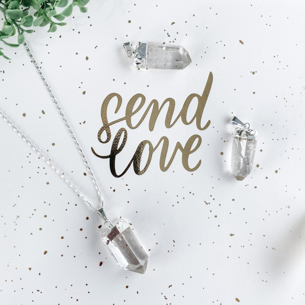 s1189 clear quartz crystal raw stone point pendant silver necklace australia.crystals australia.gemrox sydney 1