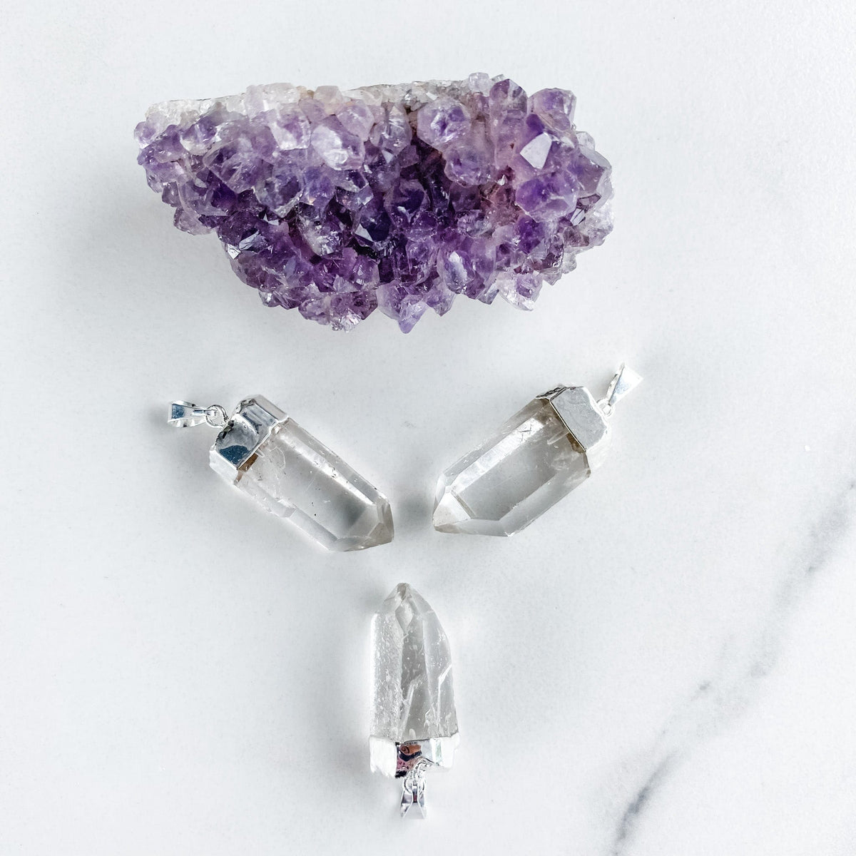 s1189 clear quartz crystal raw stone point pendant silver necklace australia.crystals australia.gemrox sydney 1