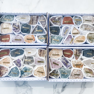 s1194 set of 12 raw stones.Boxed set of 12 crystal specimen raw stones. Crystal boxed set australia.crystals australia.gemrox sydney 1