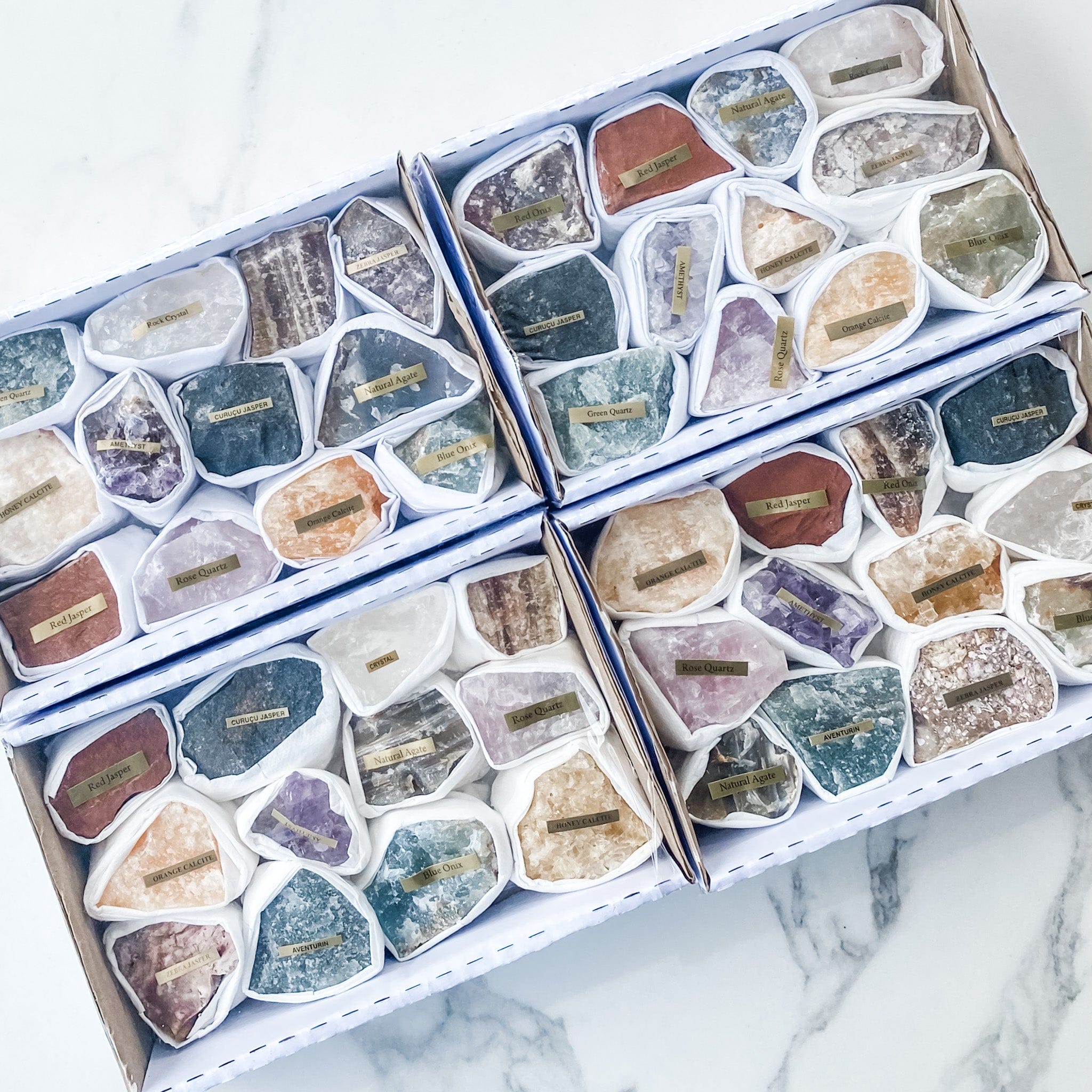 Box of 12 Raw Mineral Specimen Stone Set GemRox