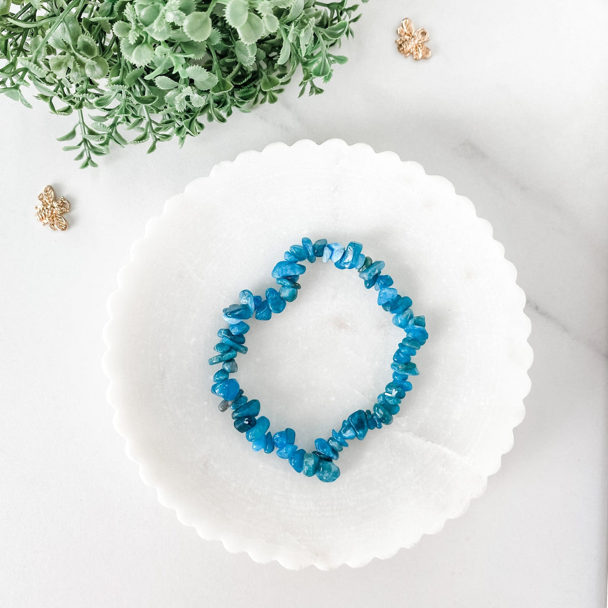 s1213 blue apatite crystal chip stone stretch elastic healing bracelet australia gemrox sydney 1