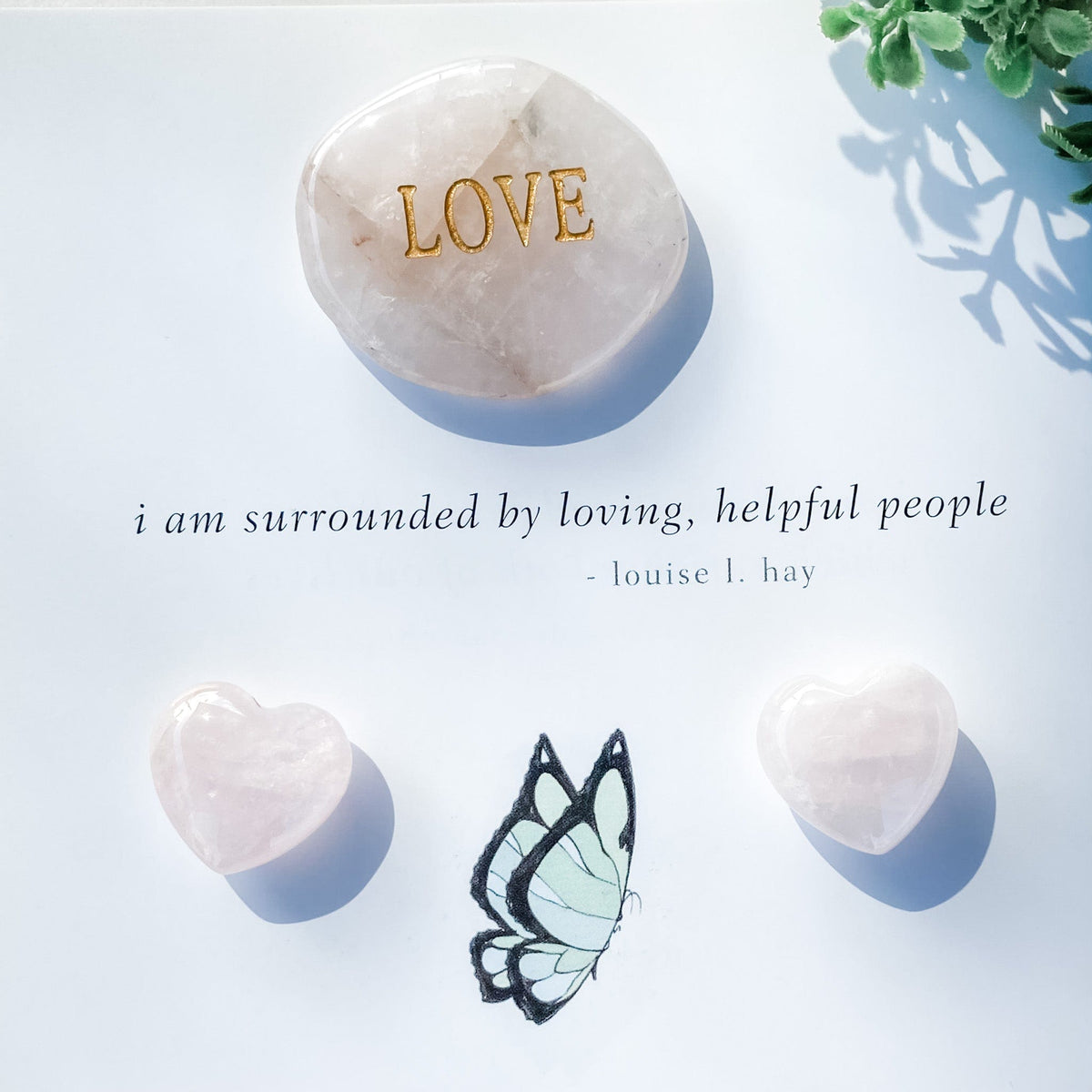 s1268 rose quartz crystal mini heart stones trio gift pack.Pink rose quartz hearts 2cm.heart shaped rose quartz stone australia.crystals australia gemrox sydney 1