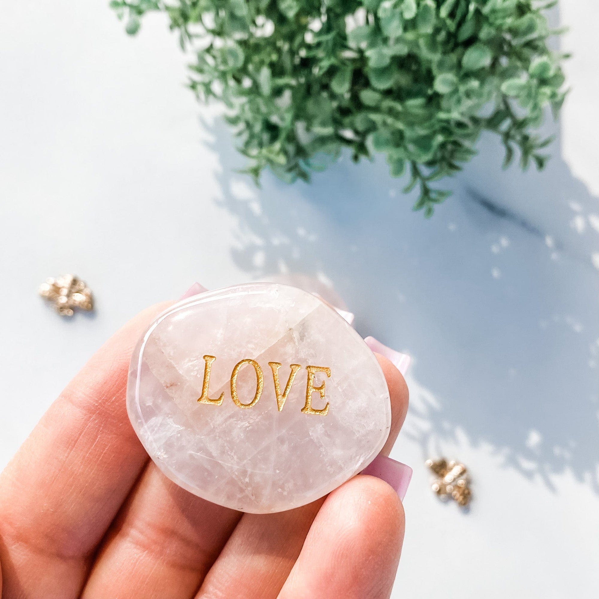 s1232 rose quartz crystal engraved love palm stone australia.rose quartz gold engraved love stone australia.crystals australia gemrox sydney 1