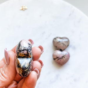 rhodonite crystal healing stone heart australia